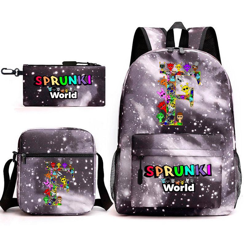 Rhythm box cartoon animation primary school schoolbag sprunki fourth grade lightweight burden reduction large capacity backpack bag