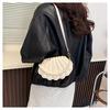 Women's Faux Leather Shell Shaped Shoulder Bag Fashion Pearl Chain Crossbody Mini Purse Trendy Small Handbag