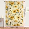 1PC Sheer Curtain Sunflower Bee Cartoon Yellow Print, Rod Pocket Window Curtain for Living Room Bedroom Kids Decor
