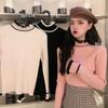 Women's Color Block Long-Sleeve Knit Sweater: Versatile Semi-High Neck Top for Autumn/Winter