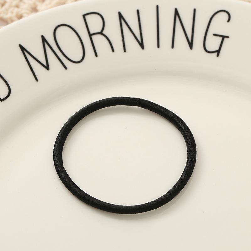 3mm Black High-Elastic Seamless Hair Tie - Versatile DIY Accessory