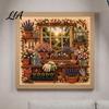 Decorative Crafting Supplies Vintage Room Diamond Painting Kit, DIY Art with Cozy Cottage Scenes, by Numbers Alternative Complete Tools Set