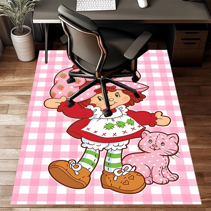 1pc Strawberry Princess6 Design Printed Area Rug Carpet for Bedroom Living Room Home Decor Rugs Mat Non Slip Mat Rug for Bedside