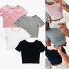 Elegant Women Summer Beach Short Sleeve Blouse T-shirt Slim Fit Crop Tank Top