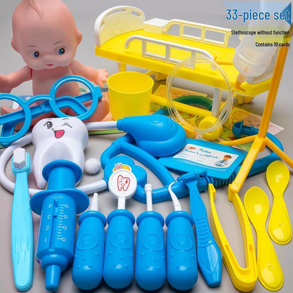 Kids' Doctor Nurse Playset: Stethoscope, Syringe, Toothbrush for Parent-Child Interaction & Learning