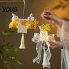 Handcrafted Tassel Pendant Decor Mid Autumn Bamboo Lantern DIY Kit, Handheld Traditional Chinese Craft with Warm Making Kit LED Lights for Kids,