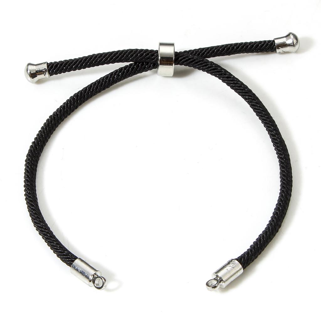 5 Pezzi Braccialetti Semilavorati in Poliammide Regolabili con Chiusura a Coulisse/Scorrevole Per Creazione Gioielli Fatti a Mano Fai da Te Accessori Lunghi 21,5 cm