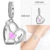 Copper Tulip Mom Pink Zircon Love You Forever Pendant Charms Fit Original Bracelets Diy Birthday Jewelry Gift