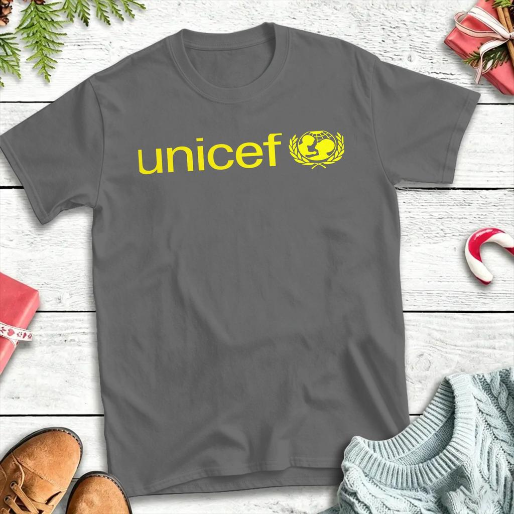 Olunteer Team of the Unicef Charity  T Shirt Summer  Pure Cotton T Shirts For Men's Design Tee Shirt Short Sleeves Funny Tops