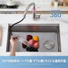 Kitchen mixer brushed nickel with 60cm extendable hose and faucet, single-lever tap, finish, pull-down type, pull-down spray.