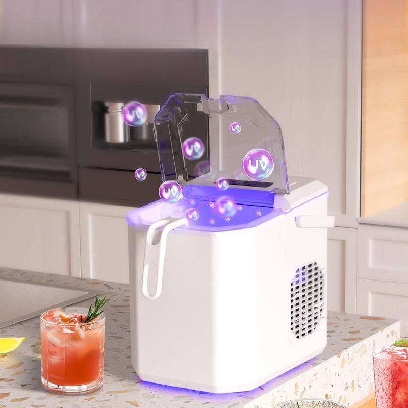 220V Commercial Electric Ice Maker  Bullet Cylindrical Home Ice Cube Making Machine Countertop For Small Milk Tea Shop