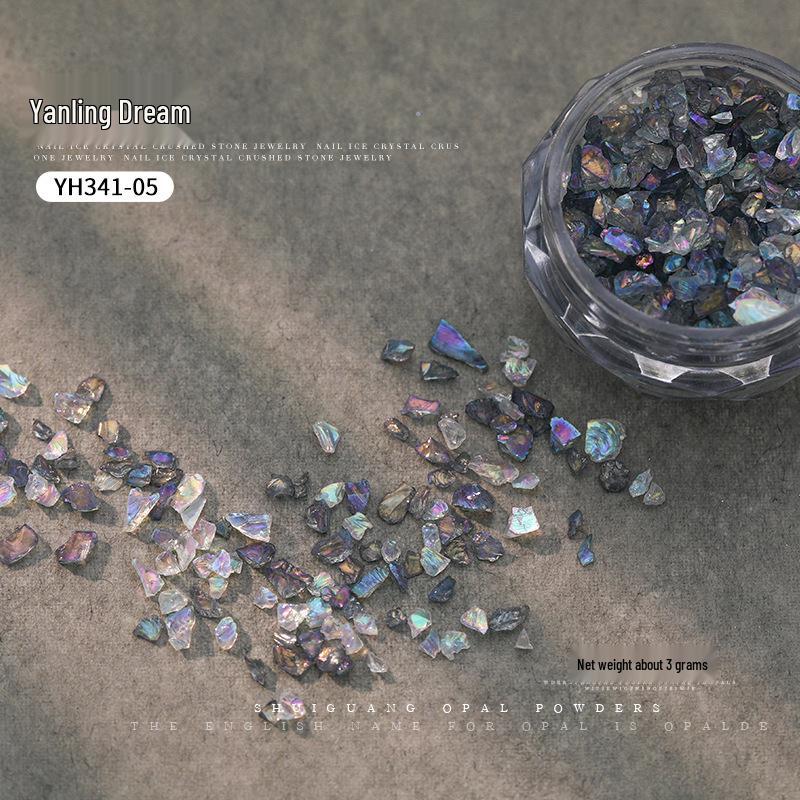 Iridescent Cat Eye & Crushed Stone 3D Nail Decoration Kit