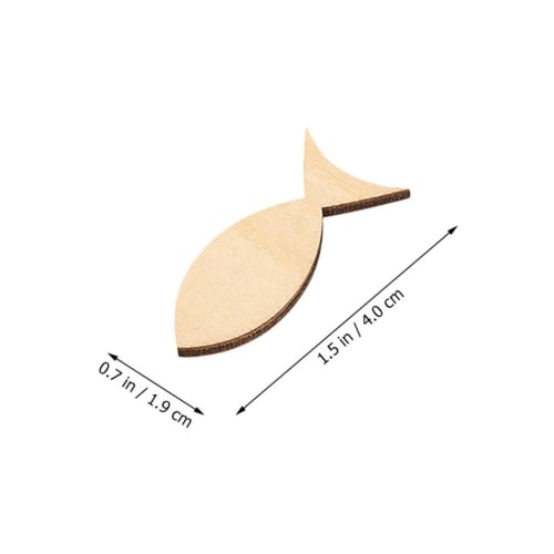 Ibasenice 100-Piece Set of Fish Wood Figures, Animal Wood Chips, Wooden Tags, Blank Wood Hanging Tags for DIY Wood Crafts, Entrance Ceremonies, Gradua