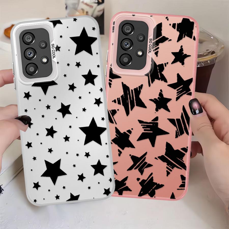 Soft Shell Case for Samsung Galaxy A26 A36 A55 A51 A56 A71 A35 A72 A73 A52 A53 A54 Five Pointed Star