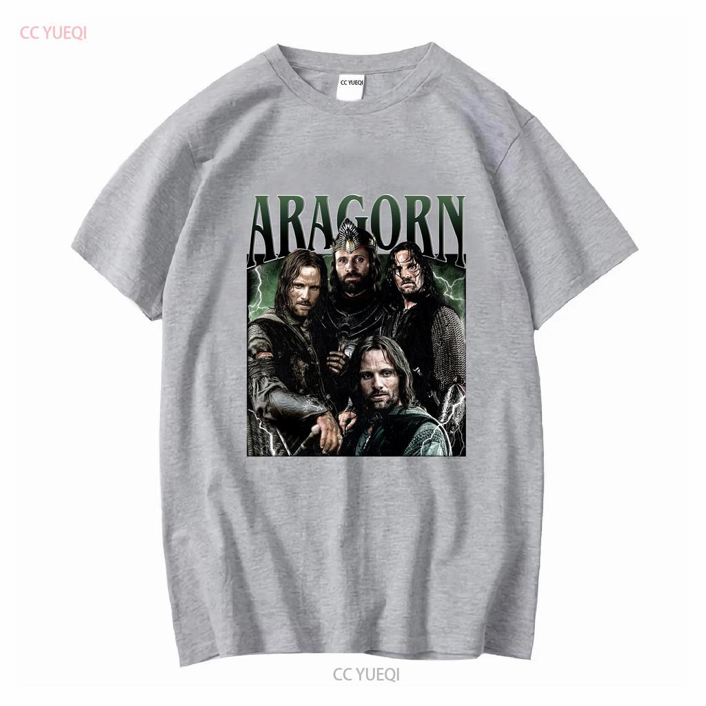 Aragorn Lotr T Shirt Donna E Uomo Viggo Mortensen Vintage manica lunga o corta vintage Lavato Unisex Elasticizzato Traspirante