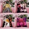 Anime D-DeathNote M-Misa Amane Kissenbezug Milbenabweisender Kissenbezug Unsichtbarer Reißverschluss Seidig kurzer Plüsch Sofakissenbezug