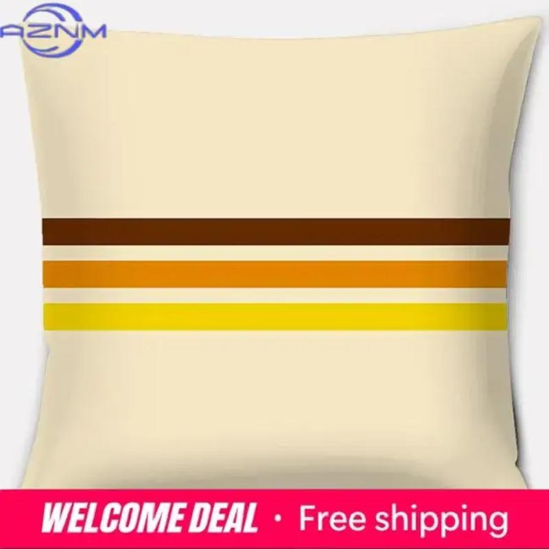 Retro Rainbow Geometric Color Series Pillow Cover Gift Home Office Decoration Bedroom Sofa Car Cushion