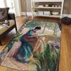 Large Monet Water Lilies Impressionist Painting Carpet for Living Room Bedroom Floor Mat Art Style Home Decor Rug Art Lovers