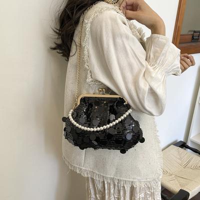 Summer Chain Crossbody Bag, Exquisite Gold Trim Bag, Small Clutch Bag