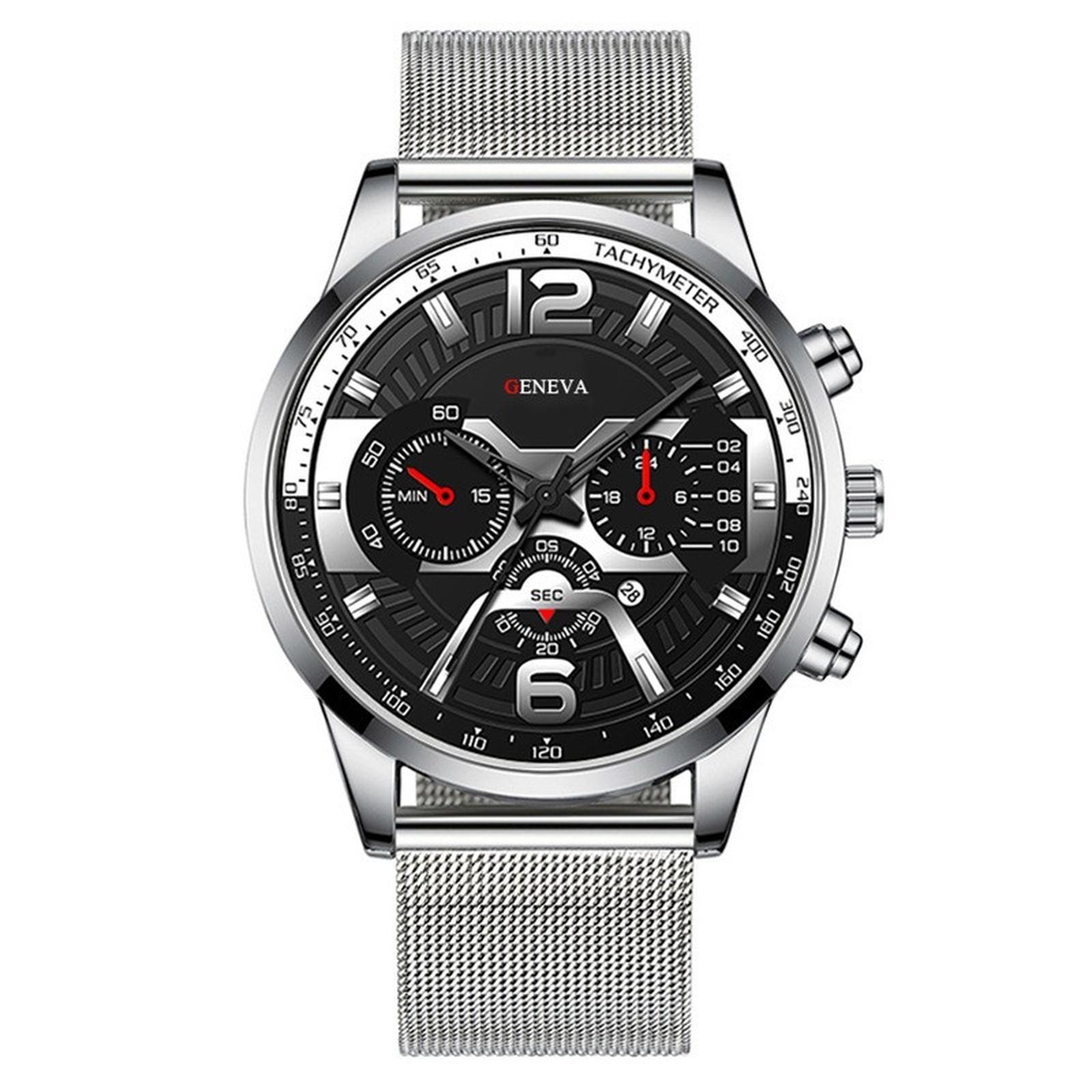 

Мужские кожаные деловые модные часы с ремешком для подарков One Size