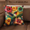 2D Boho Tropical Hummingbird Floral Throw Pillow Covers Pattern Cushion Cover Suitable For Sofa Bedroom Car Pillow Cover