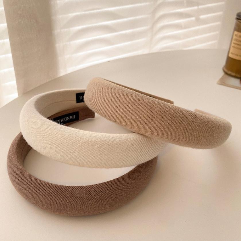 Einfarbiges Dickes Schwamm-Haarband Damen Mädchen Elegant Stirnband Make-up Gesichtswäsche Haarreif Mode Haar-Accessoires