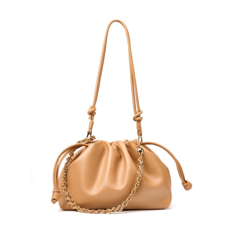 Large Capacity Women's Genuine Leather Handbag - Commuter Shoulder & Crossbody Cloud Dumpling Bag