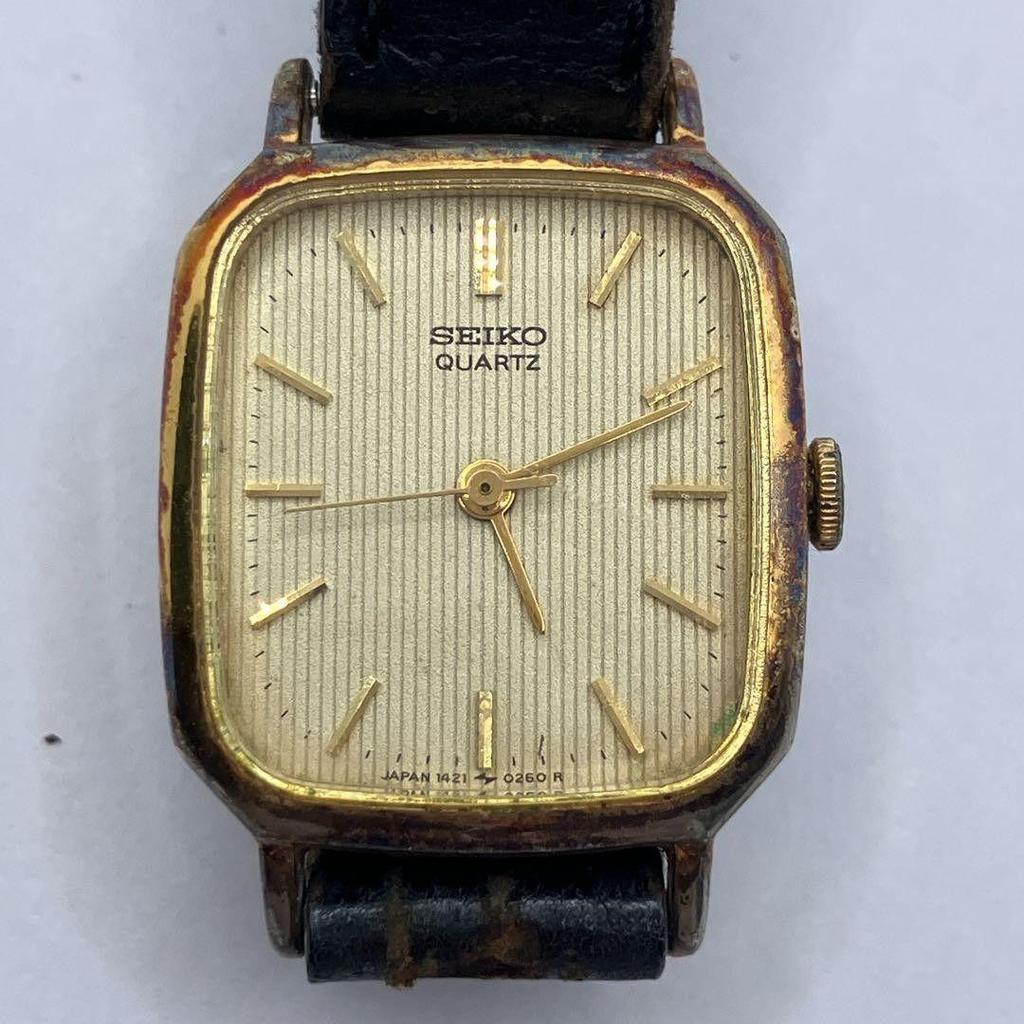 Used Working item Ladies SEIKO watch square new battery vintage