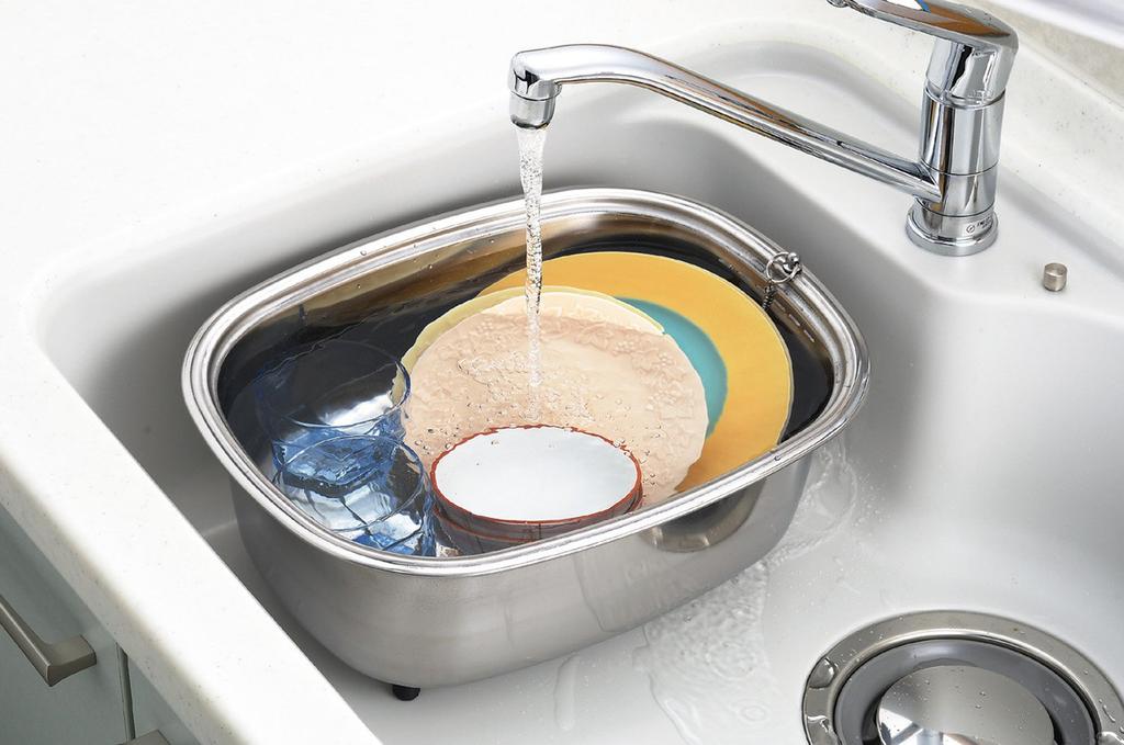 Ernest In Stainless Steel Washtub with Legs and Inner Stopper 29 X 38 X Cm [Made Japan] A-75435 Approx. 15.5
