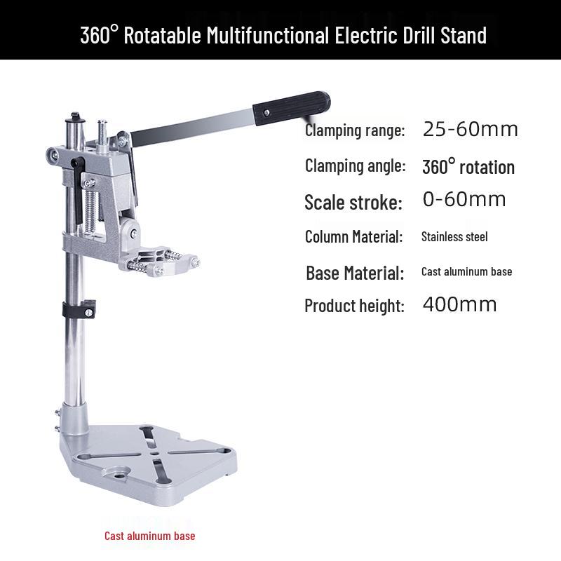 Universal Rotating Electric Drill Stand & Mini Workbench for Punching, Grinding, and Drilling