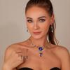 Elegant Rhinestone Floral Jewelry Set: European & American Bride Necklace & Earrings for High-End Parties