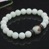Creative White Jade Bodhi Bracelet with Personalized Lotus Seed Beads, Unisex Cultural Accessory.
