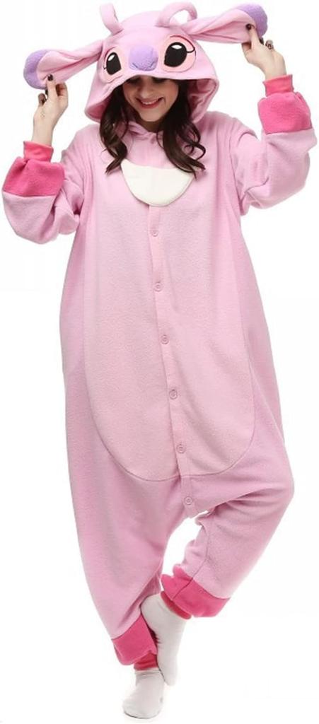 YAYAMIYA Fleece Kigurumi Stitch Unisex (S, Pink)
