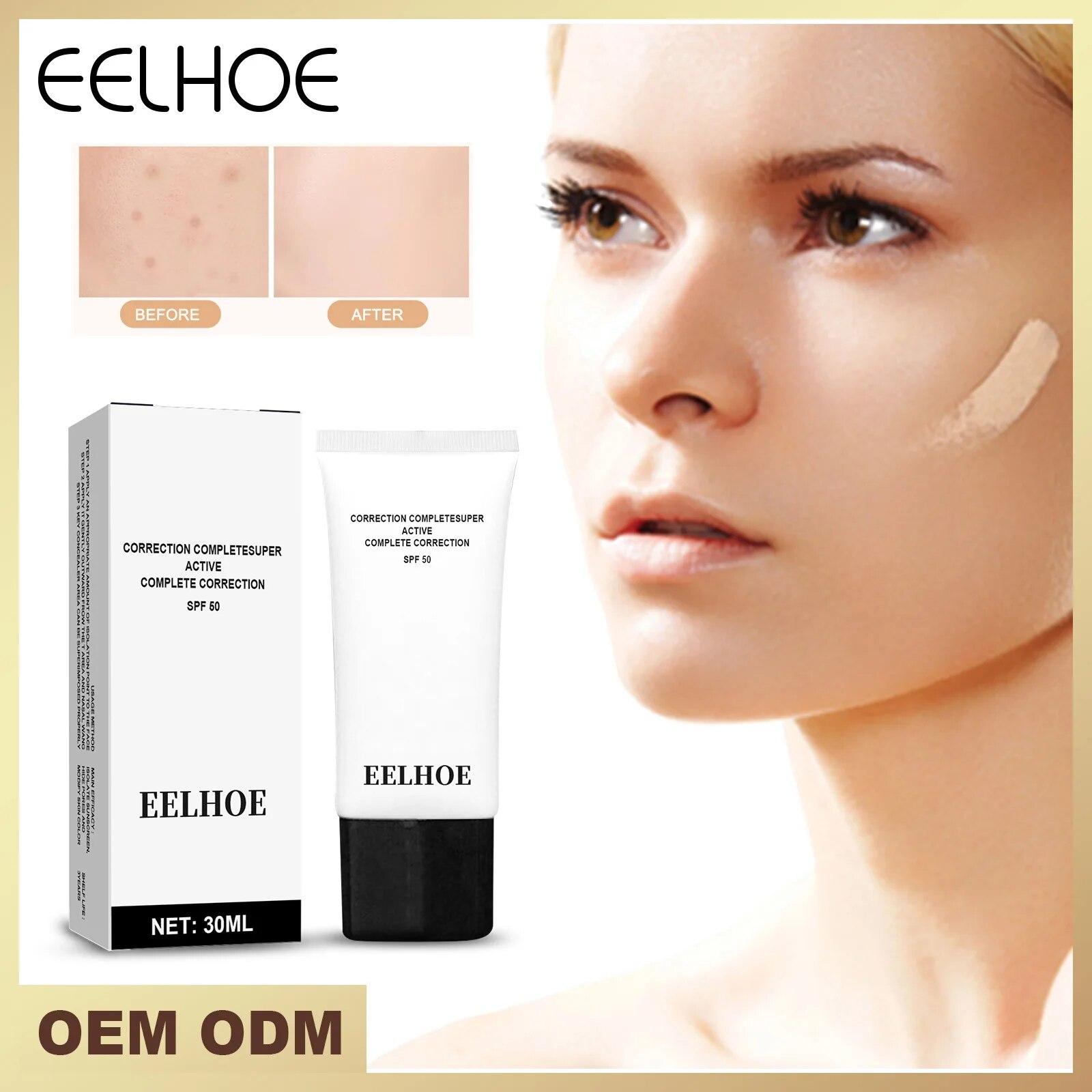 

Eelhoe CC Cream Мягкий крем-праймер под макияж Увлажняющий отбеливающий крем для лица, осветляющий кожу, консилер, невидимая основа для макияжа пор