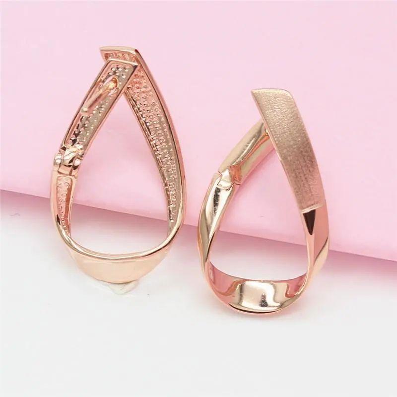 Изысканные Русские Фиолетово-Золотые Геометрические Серьги-Гвоздики, Простой Характер, Модная Индивидуальность, Серьги-Застежки, Серьги из Цветного Золота с Покрытием Розовым Золотом