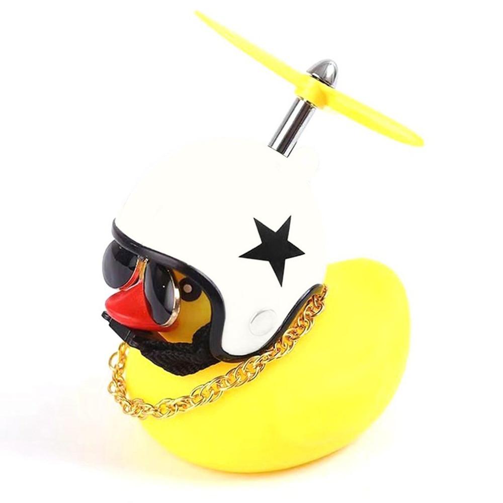 Motor Accessories Little Yellow Duck With Helmet For Bike Lights Auto Car Accessories Duck In The Car Car Interior Decoration Ca