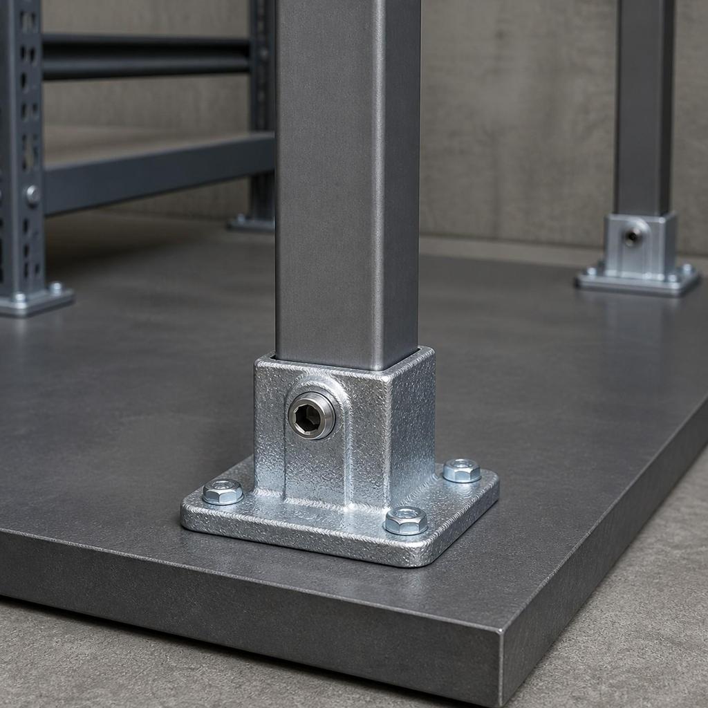 Heavy Duty Square Tube Connector Weldno-Weld Silver Hardware Straight