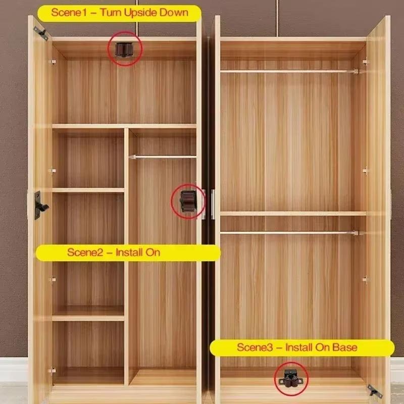 2Pc Press The Home Wardrobe Door Buckle Touch The Bead Magnetic Dual Wheel Spring Fixed Lock Buckle Low Foot Cabinet Door Buckle