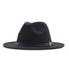 eBay European and American fashion autumn and winter new M belt woolen top hat men's and women's jazz hat