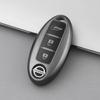 Premium 3/4-Tasten Schlüsselhülle für Nissan Sylphy, Tiida, Qashqai, X-Trail, Kicks - Titangrau