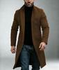2024 Men's Mid-Length Woolen Coat: Autumn/Winter, Single-Breasted, Casual Commute, European Size