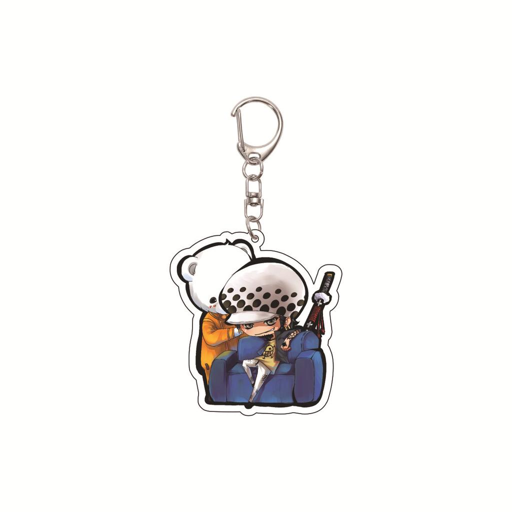 Anime One Piece keychain/clip with Chopper and Zoro Acrylic Keychain, Cartoon Acrylic Keychain Gift, Luffy Bag Keychain
