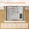 New Popular Adjustable Cutlery Organizer - Upgraded Plastic Storage Tray with Dividers Fork and Knife Drawer Organizer