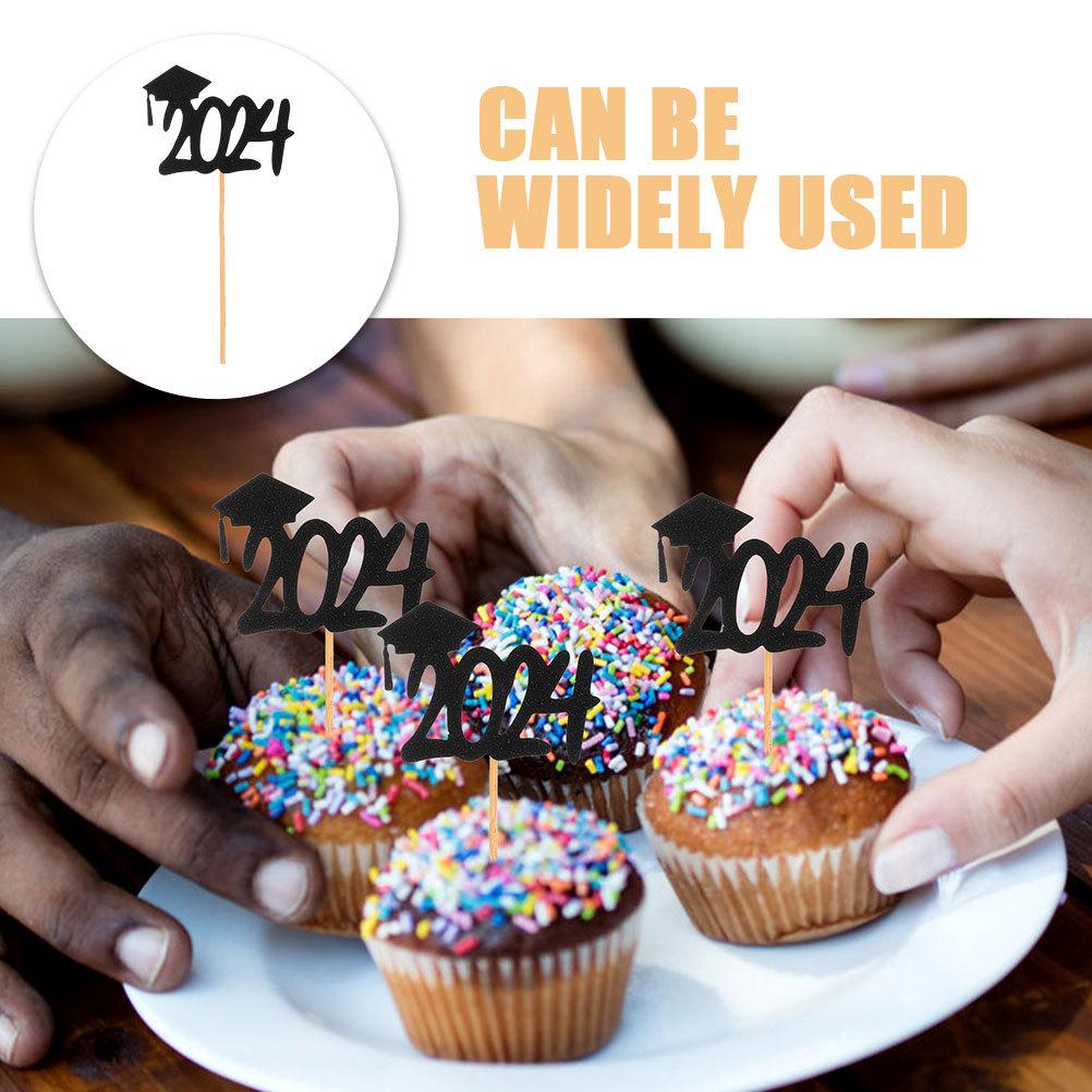 20Pcs Cupcake Toppers for Graduation Cake Decorative Picks Smooth Finish Design for Graduation Celebration Dessert Decoration