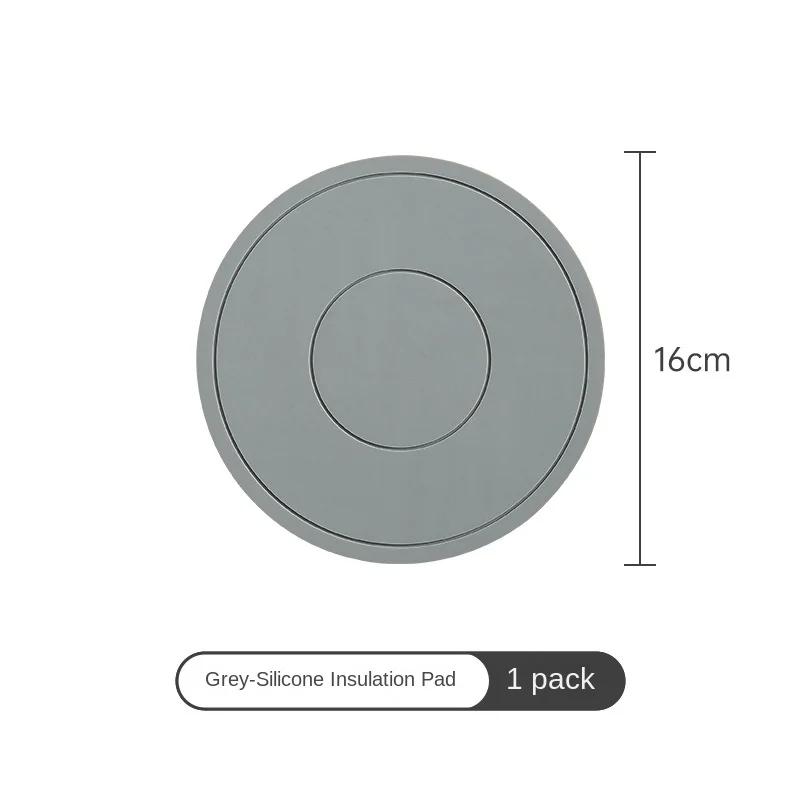 

5mm Thickened Silicone Round Heat Resistant Mat Non-Slip Coaster Placemat for Microwave Oven Table Protection 16cm&Round