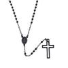 Kreuz Rosenkranz Halsketten für Damen, Jungfrau Maria Anhänger Cruz Halskette, Edelstahl Christus Schmuck