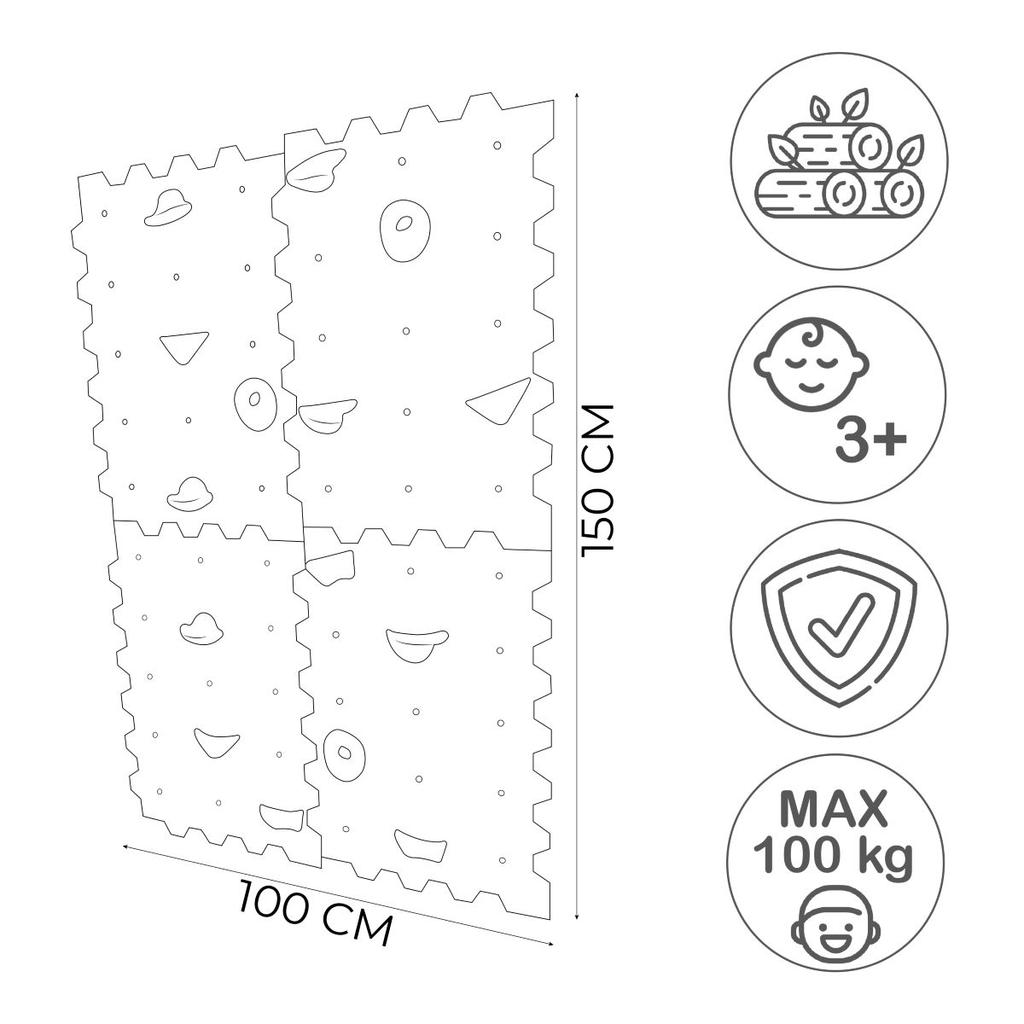 Climbing Wall Game 4 Grey - White Grips