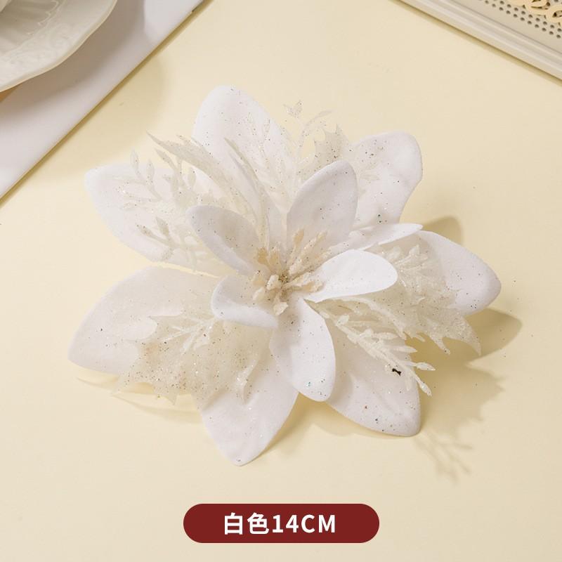 Plastic Christmas Flower Decorations Tree Ornamentation Festive Holiday Party Home Xmas Decoration Supplies