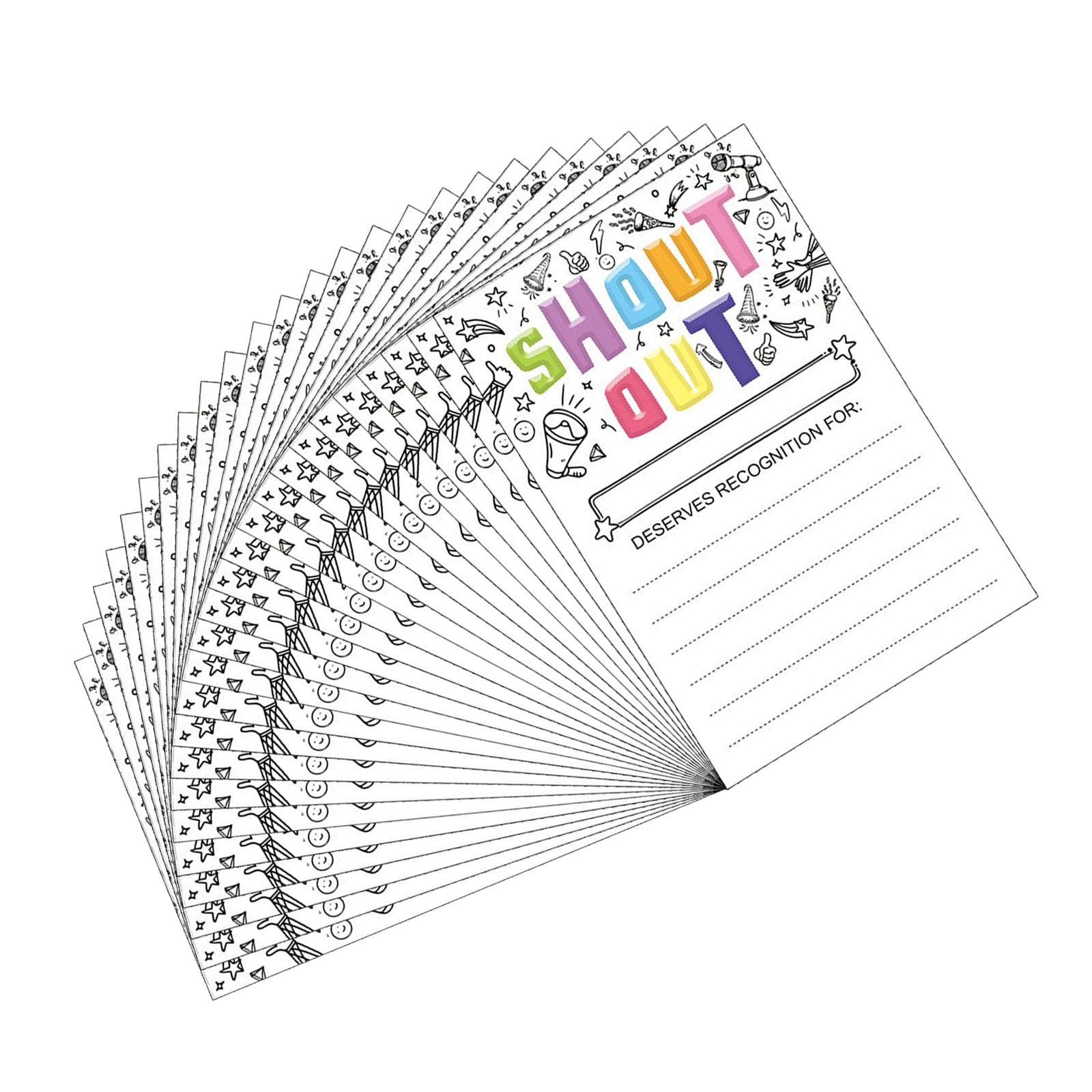 

25 Counts Fun Shout Out Cards Recognition Reward Cards 4x6Inch Reward Cards For Students Teachers Employees Office Staff A