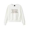 Sports Lifestyle Series Round Neck Comfortable Soft Pullover Loose Warm Casual Sweatshirt Women Sweatshirt Cotton-Candy-White L424W207-0074